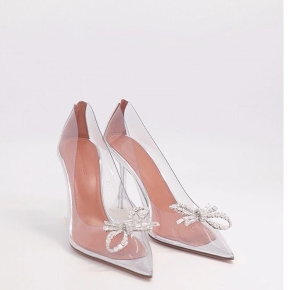 New Amina Muaddi Rosie Crystal embellished pvc pump size 40 EU